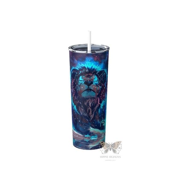 Majestic Lion 20oz Steel Tumbler With Lid & Straw - Picture 7 of 8